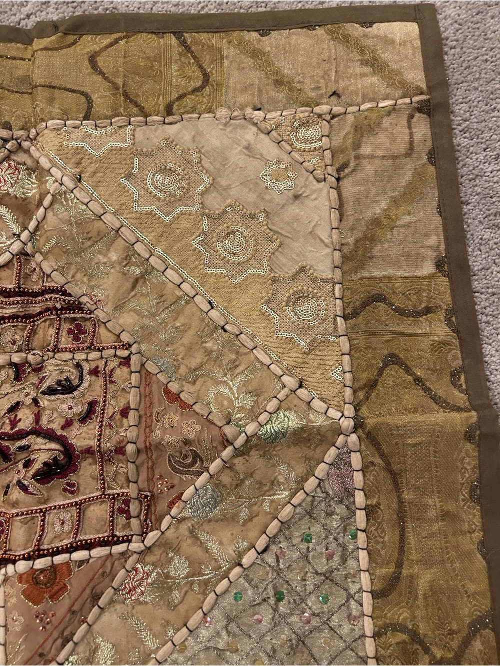 Decorative Patchwork Pillow Covers Set - Olive Green image 5